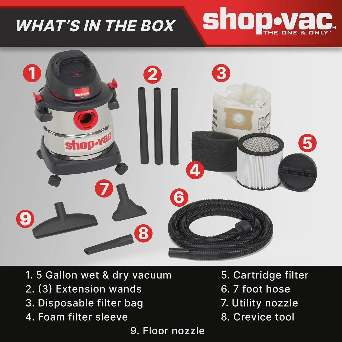 Shop-Vac 5 Gallon 4.5 Peak HP Wet Dry Vacuum