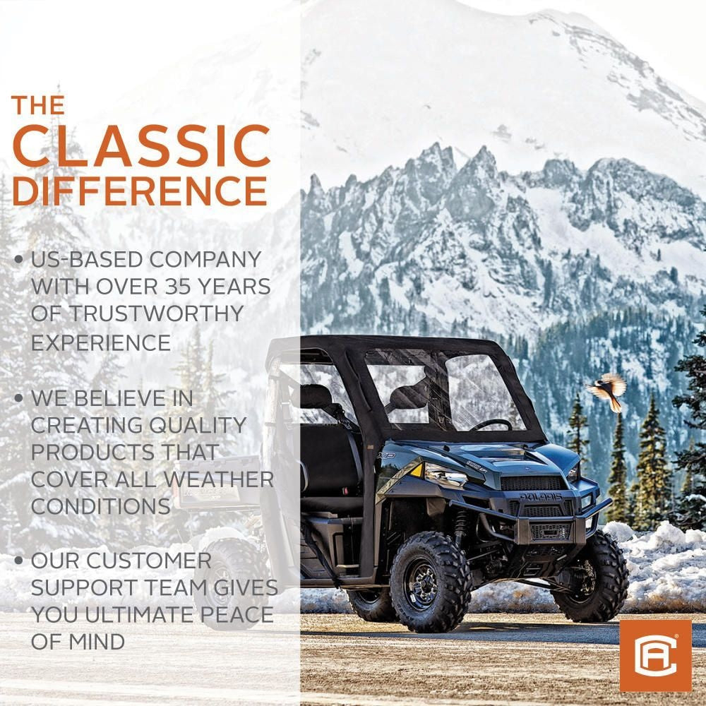Classic Accessories 78657 QuadGear UTV Rear Windshield for Polaris Ranger, Black