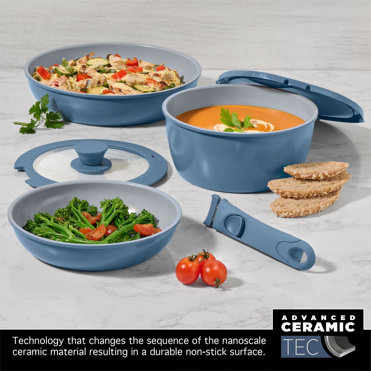 Heritage The Rock O Natural Kitchen Set with Detachable Handles, 6-pc