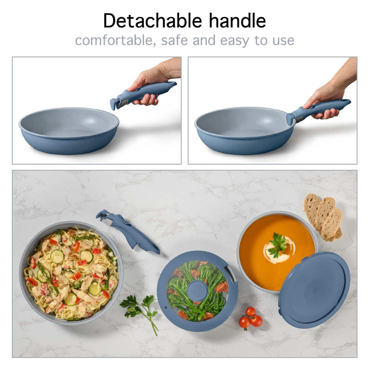 Heritage The Rock O Natural Kitchen Set with Detachable Handles, 6-pc