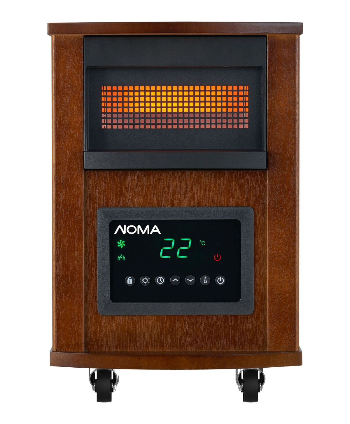 NOMA Wood Cabinet Infared Space Heater withRemote Control & Thermostat, 1500W