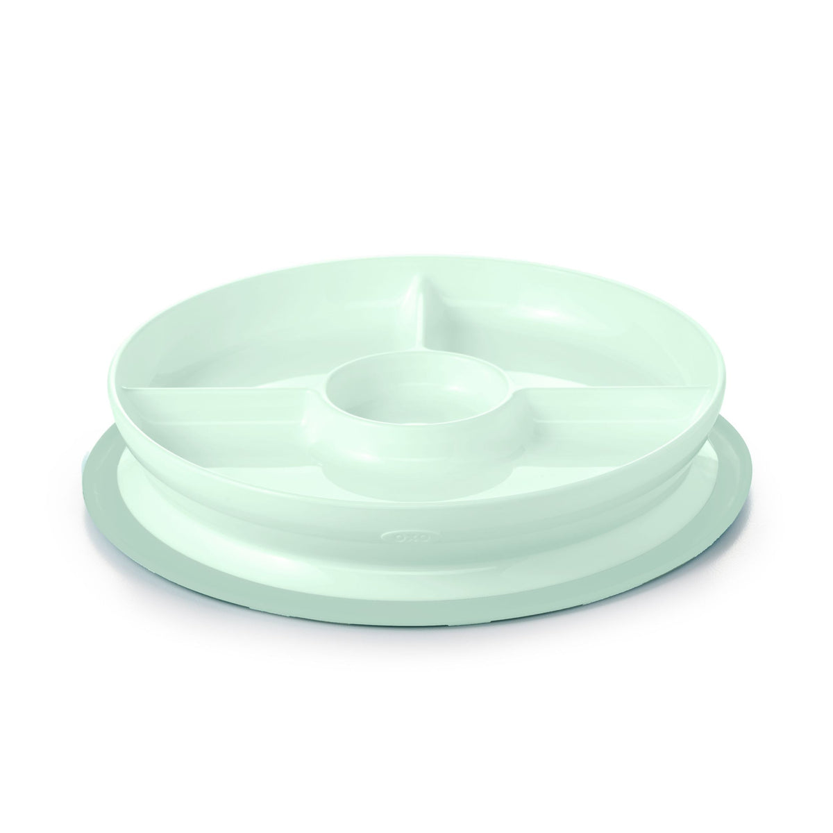 OXO Tot Stick & Stay Divided Plate, Opal