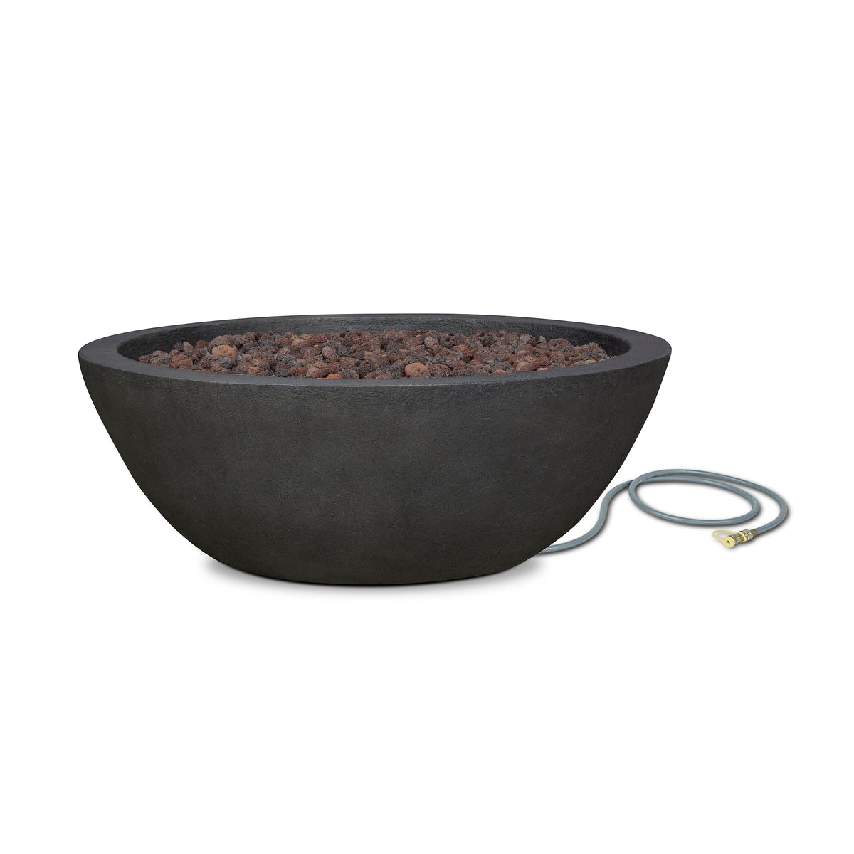 Riverside Round Concrete Gas Fire Pit in Shale, 36-in