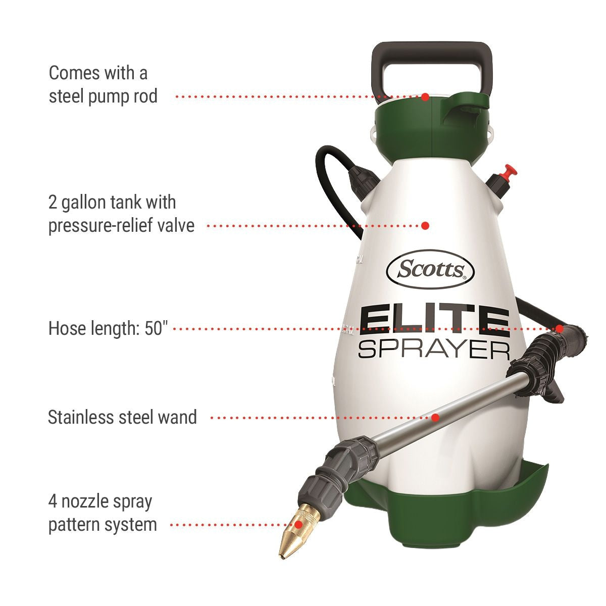 Scotts Elite Garden Pump Sprayer, 9.09-L