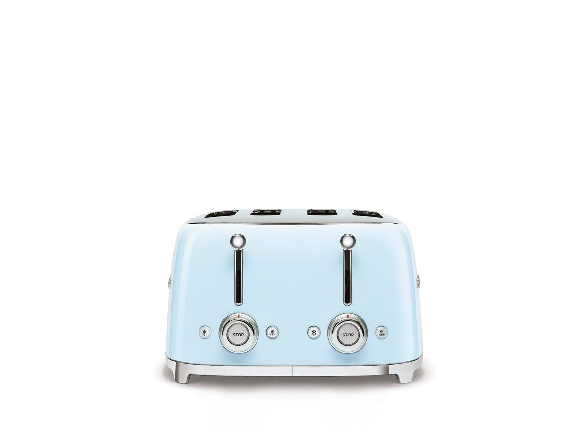 Smeg 50s Retro Style Wide Slot Pop-up Toaster, 4-Slice, Pastel Blue