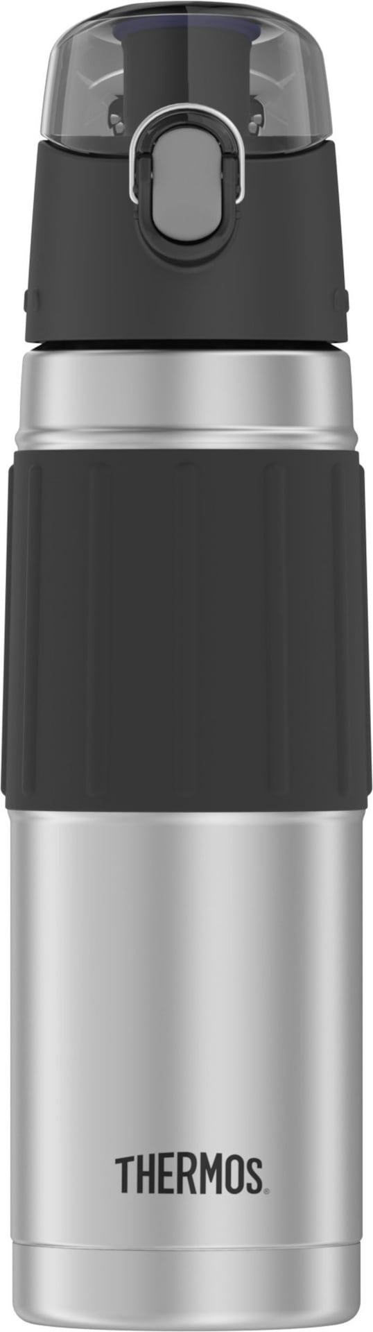 Thermos Stainless Steel Water Bottle, 530-mL, Black, with Push Button Lid