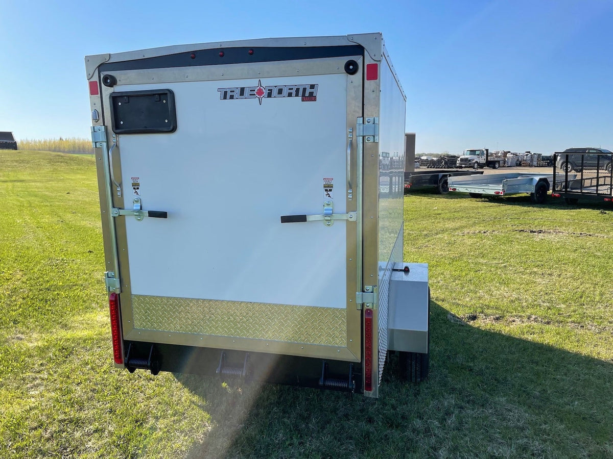 True North 5 x 8-ft Enclosed Trailer with Ramp Door, White