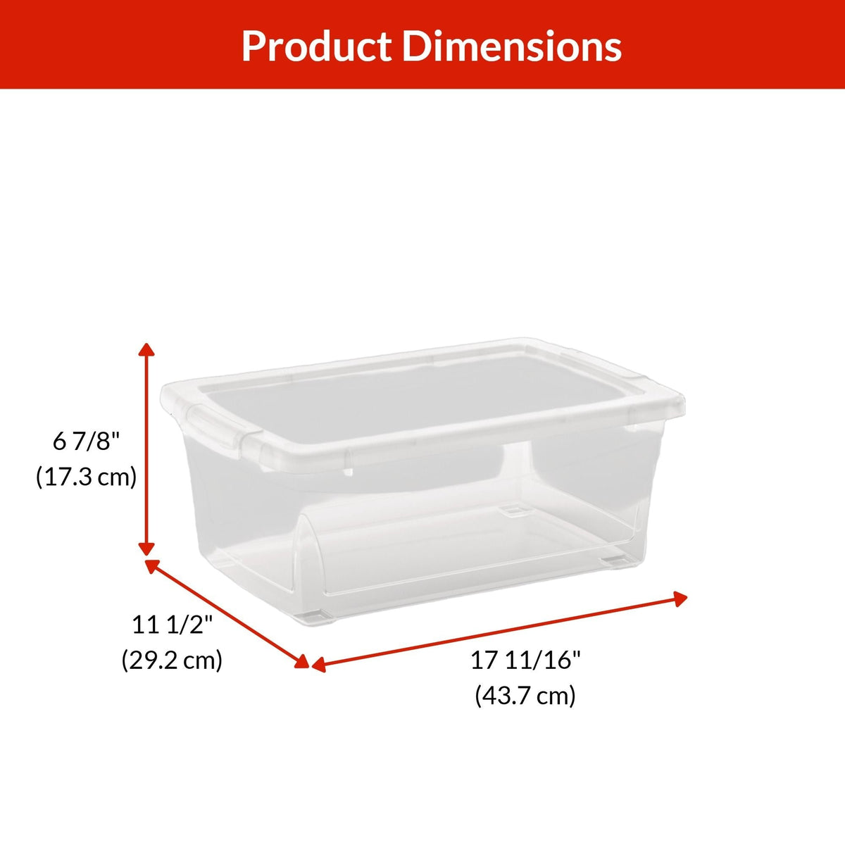 type A Clarity Transparent Storage Box with Lid, 15-L