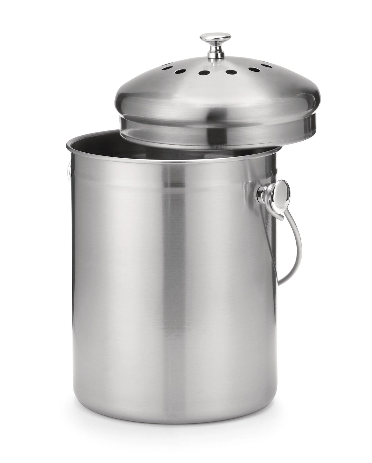 type A Stainless Steel Circular Compost Bin, 4-L