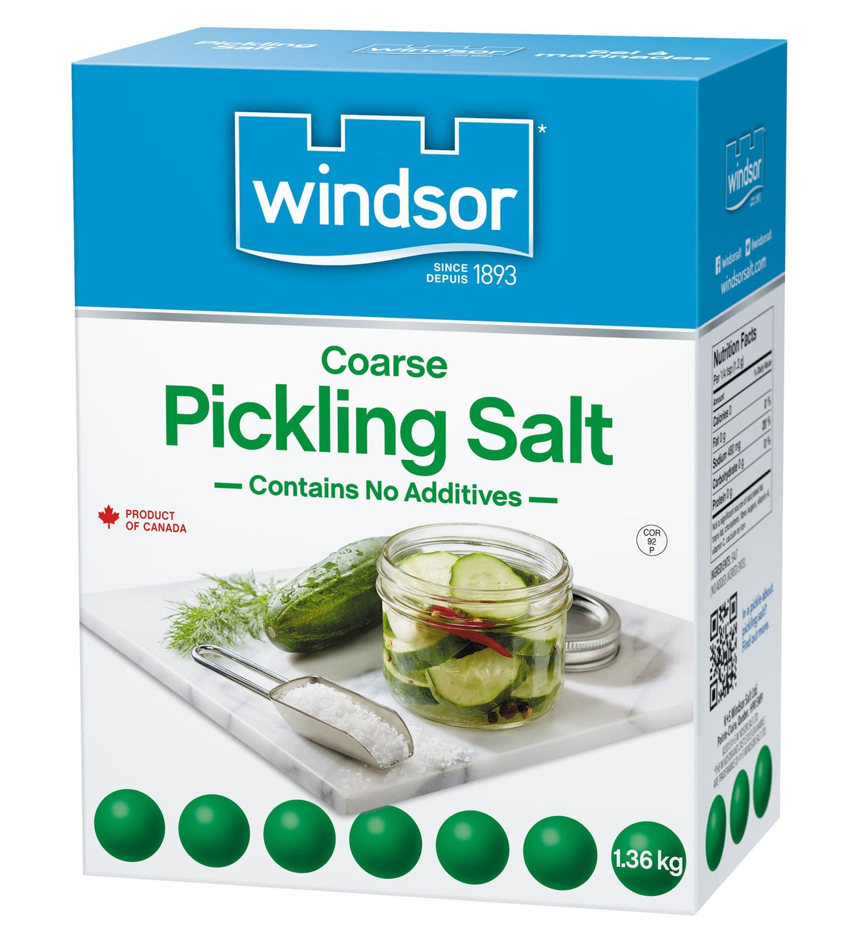 Windsor Salt Preserving & Pickling Salt, 1.36-kg