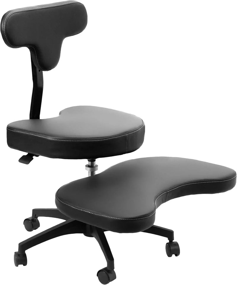 Cross-Legged Office Chair – Adjustable Height Floor Chair with Back Support for Yoga, Meditation, and ADHD (Black, CHAIR-CL02B-R) Y6