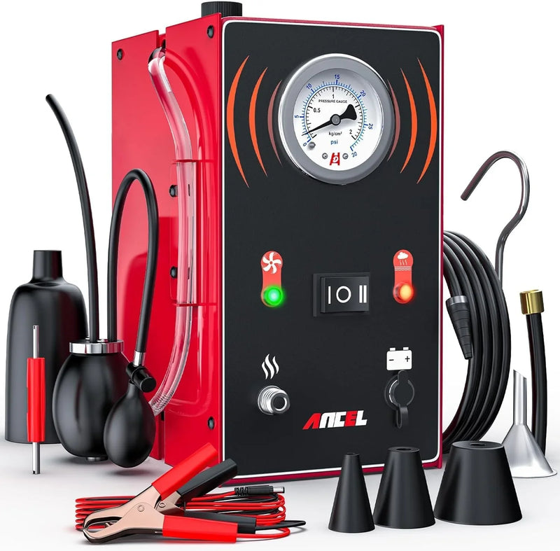 Smoke machine - The car model comes with an internal air pump, evaporative smoke machine leakage tester (with pressure gauge and flow meter), odorless car smoke machine leakage detector, and vacuum-type smoke tester for cars. F2