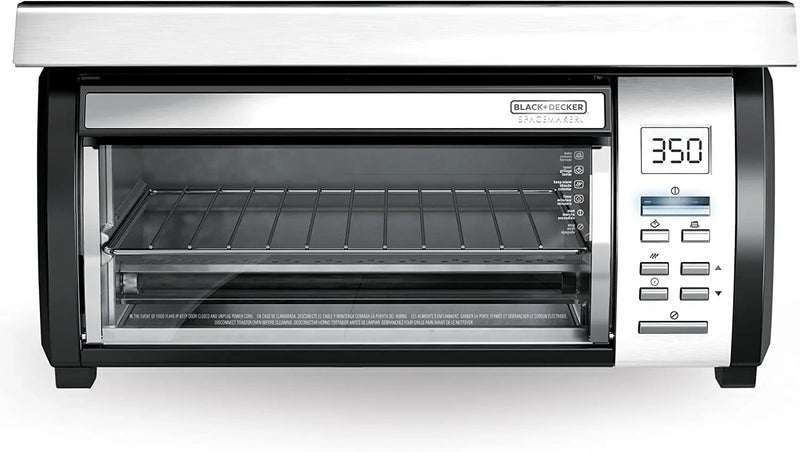 BLACK DECKER SpaceMaker Under-Counter Toaster Oven, Digital Controls, Black/Stainless Steel, Fits 9-测-- Pizza, TROS1000D F1
