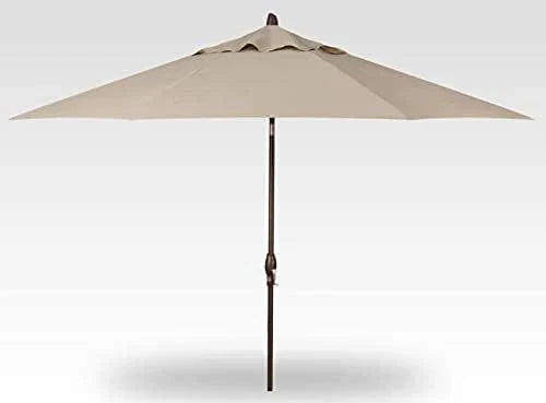 Luxurious automatic tilting octagonal market umbrella, 9 feet long - outdoor terrace, veranda, pool, backyard standalone umbrella - ultra-high strength, equipped with bronze frame and Obrazia 2 fabric (khaki color) D2