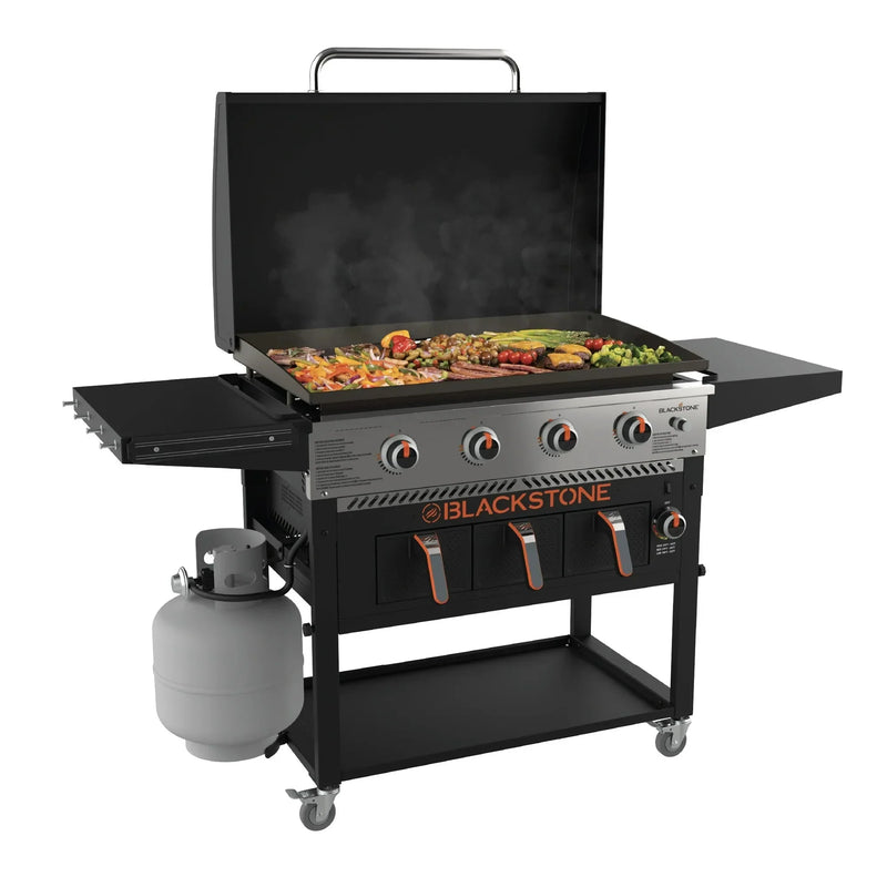 Blackstone 4-Burner 36" Propane Outdoor Griddle with Air Fryer and Hood O8