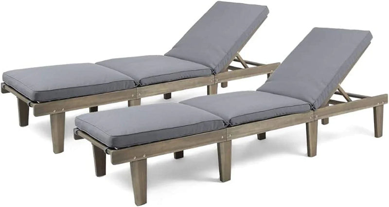 Outdoor rosewood recliner (set of two), gray surface / dark gray seat cushion Y5