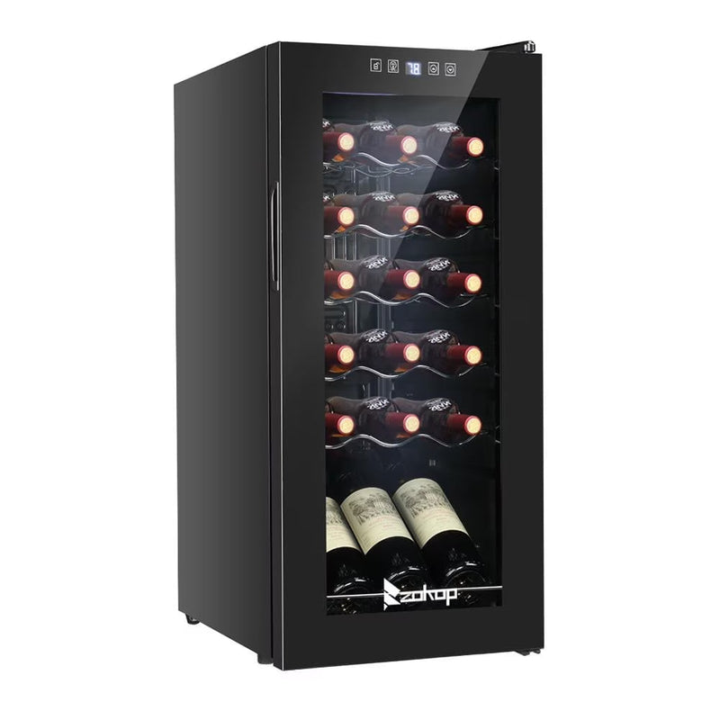Zimtown 1.8Cu.Ft 18Bottle Compressor Wine Cooler Refrigerator Freestanding Compact Mini Wine Fridge V4