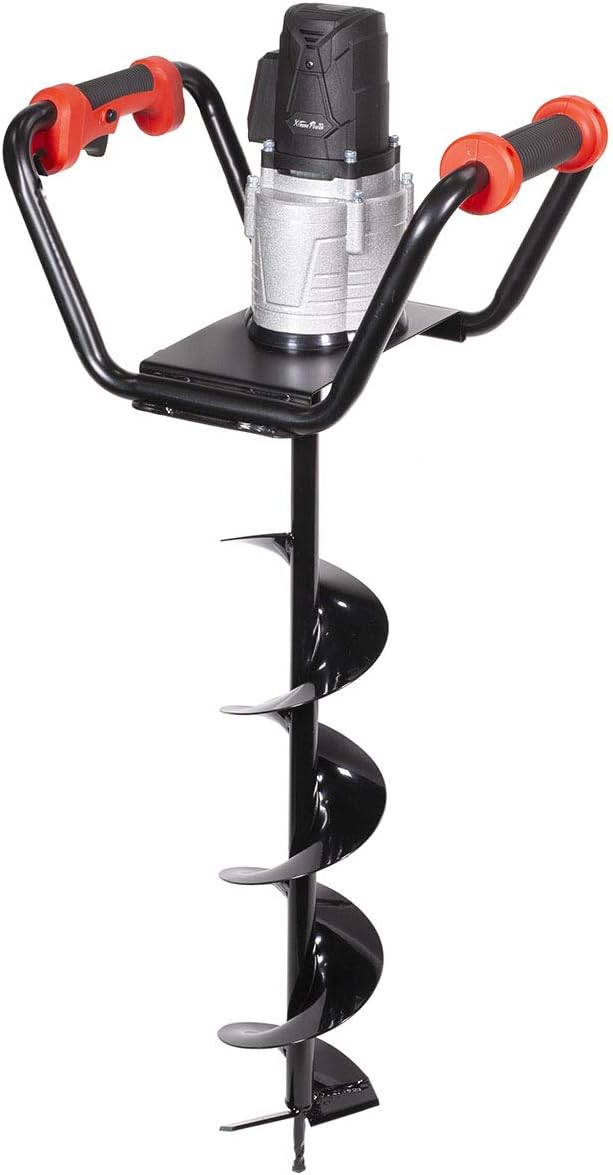 1500W industrial trenching machine enclosure features a soil excavation power head, including a 6-inch digging auger bit kit J8