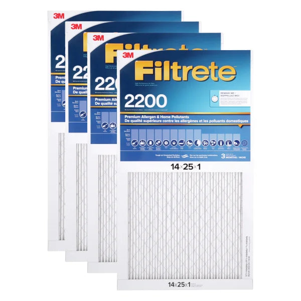3M Filtrete MPR 2200 1-in Premium Furnace Filters, 4-pack W4