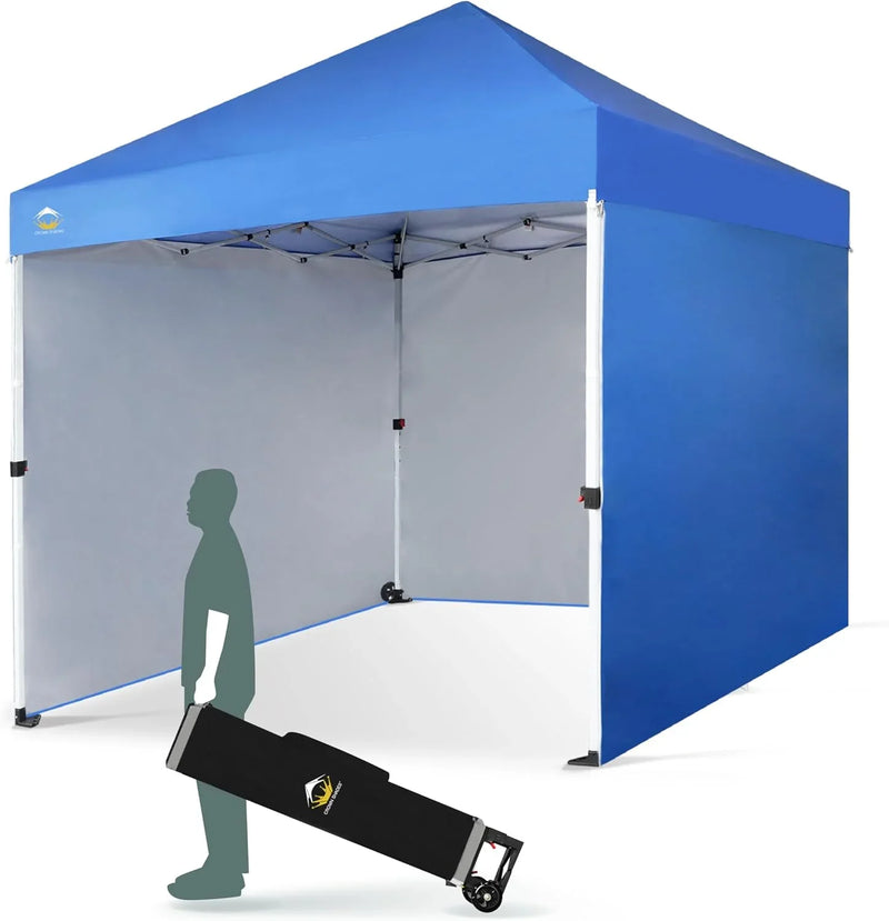 10X10 Comercial Instant Canopy Pop Up Tent with Center Lock (10x10 with 4 Sidewalls, Grey) S2