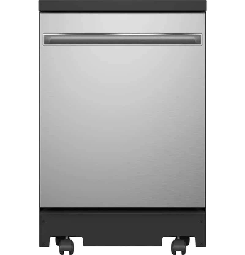 GE 24 Stainless Steel Portable Dishwasher With Sanitize Cycle W3