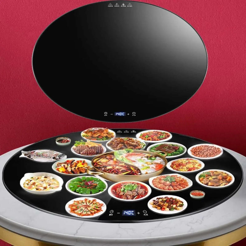 23/31/34in Insulation Glass Lazy Susan for Dining Table - Turntable Centerpiece, Silent/Smooth/Not Easy to Dump (Size: 88cm/34in) S4