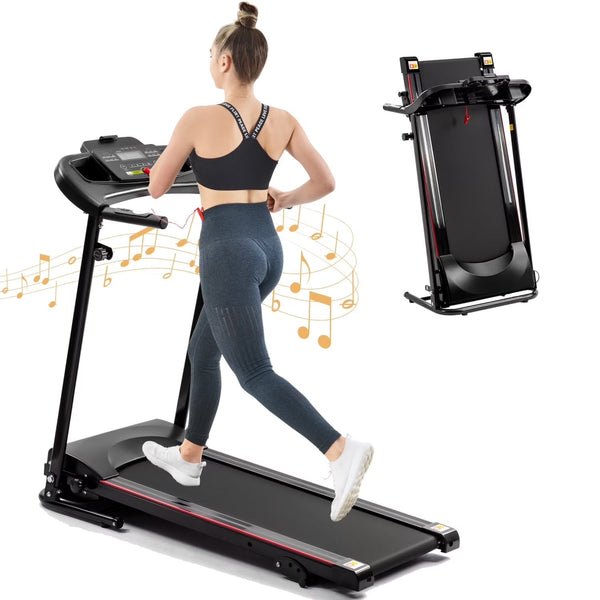 2.5HP Folding Treadmill with Incline, Electric Folding Treadmill for Walking Treadmill Machine 5 in LCD Screen 250 LB Capacity MP3 E8