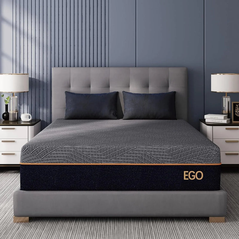 S14 Inch King Size Memory Foam Mattress for Back Pain, Cooling Gel Mattress Bed in a Box, Made in USA, CertiPUR-US Certified, Therapeutic Medium Mattress, 76x80x14 Black S7