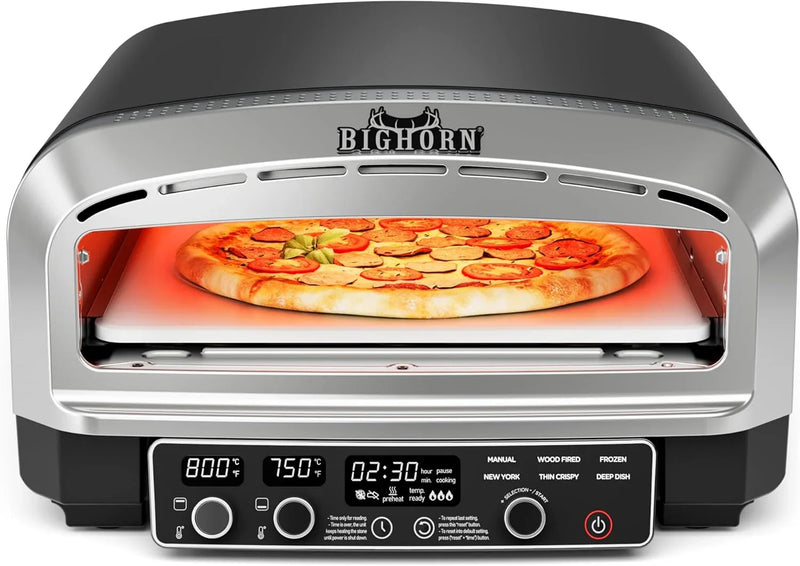 BIG HORN 14" Electric Pizza Oven, Countertop, Stainless Steel X4