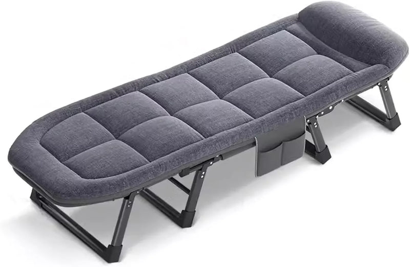 Folding Camping Cot Adults Bed,Adult Folding Bed, Rollaway Bed with Mattress for Adults Queen, High Elastic Sponge Five Adjustable Angles Good Load Bearing, Folding Bed, for Home Outdoor L2