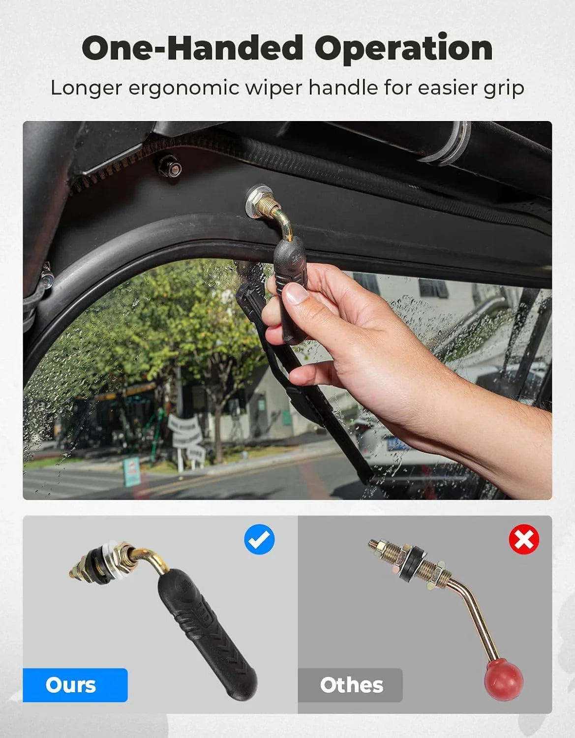 The glass windshield is equipped with 2 manual windshield wipers. It is scratch-resistant and wear-resistant. It is compatible with the 2019 - 2023 models of Arctic Cat RZR XP 1000 / RZR XP super sports vehicles. The front windshield has a ventilatio