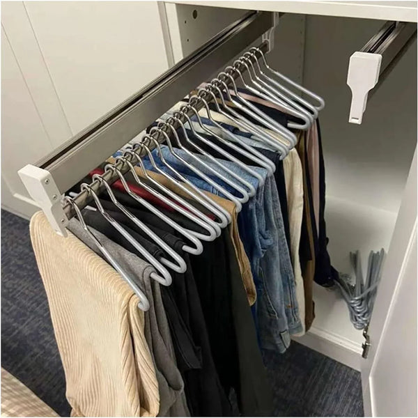 Floor-Standing Solid Wood Rotating Coat Rack，Adjustable Steel Clothes Rail - Extendable 30-80cm Garment Organizer for Closet Storage, Heavy-Duty 25kg Load Capacity, Space-Saving Hanger Rack P9