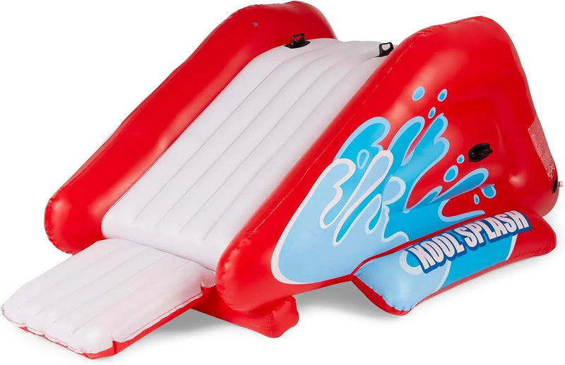 Kool Splash Inflatable Water Slide Swimming Pool Play Center with Built in Sprayers for Kids and Adults, Ages 6 and Up, Blue Q0
