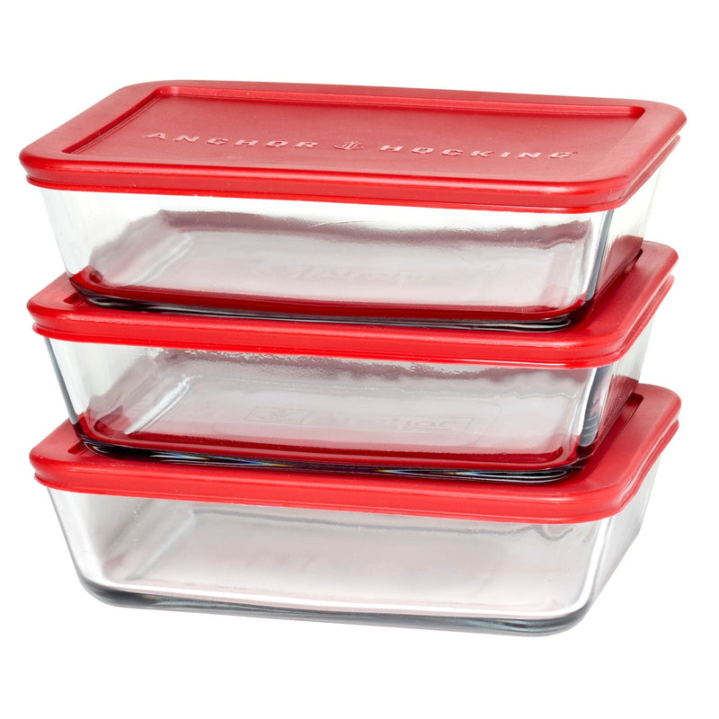 Anchor Hocking Glass Meal Prep Food Storage Container Set, 6-pc C4