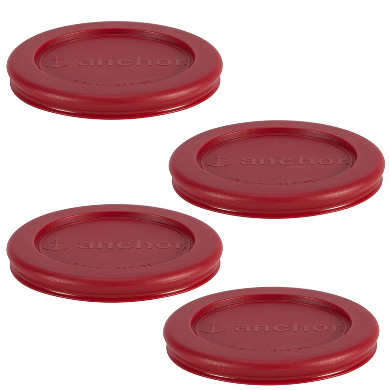 Anchor Hocking Plastic Lid Set, Red, 4-pc x 1-Cup J0
