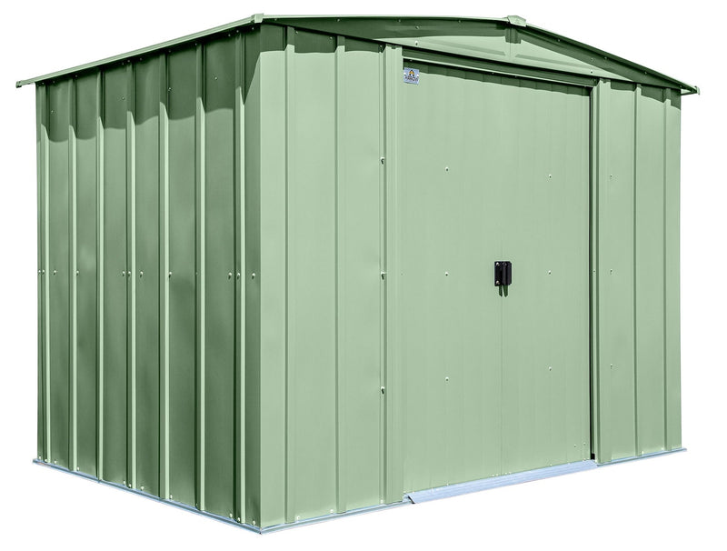Arrow Classic Galvanized Steel Storage Shed, Sage Green, 8-ft x 6-ft E1