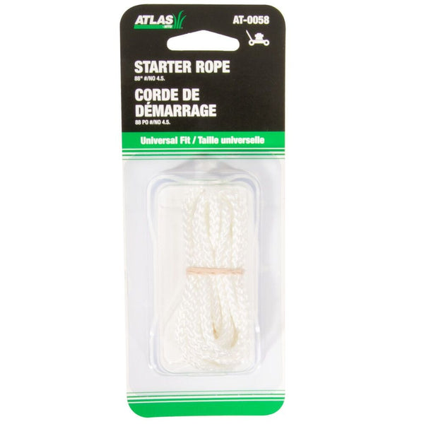 Atlas Lawn Mower Replacement Starter Cord/Rope, Nylon, 88-in x 1/8-in T2
