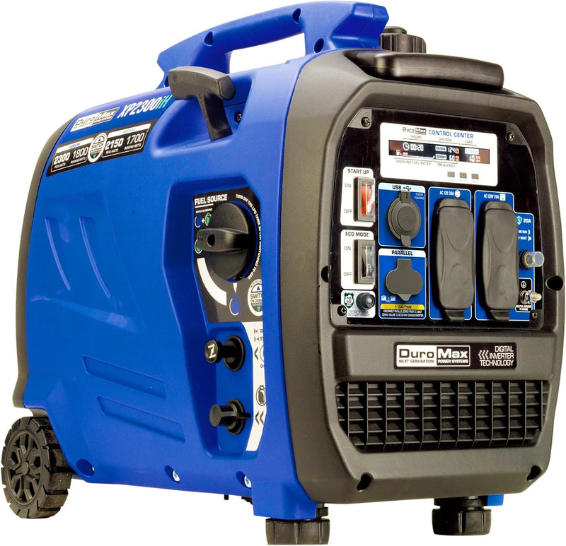 2300-watt dual-fuel portable digital inverter generator - Dual fuel (gasoline and propane), suitable for RVs and emergency use G9