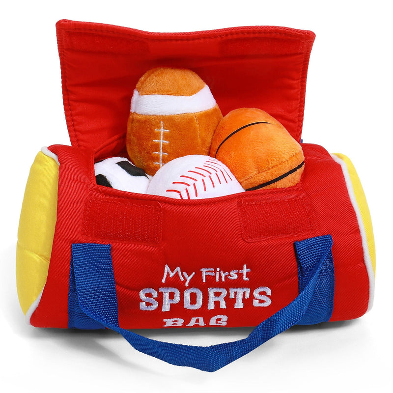 Baby GUND My First Sports Bag Stuffed Plush Playset, Baby Gift Toys, 8-in R0