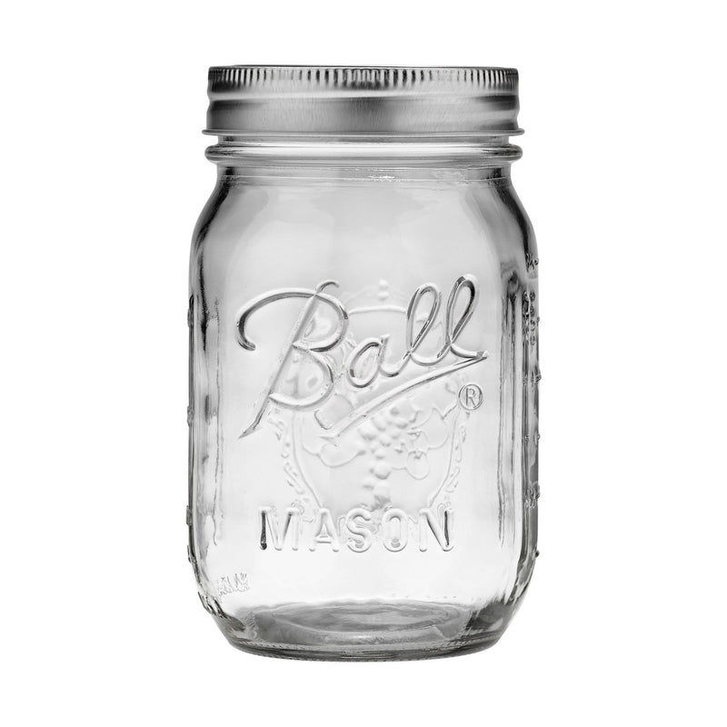Ball Regular Mouth Pint Glass Mason Jar, 16-oz/473-mL, 8-pk L9