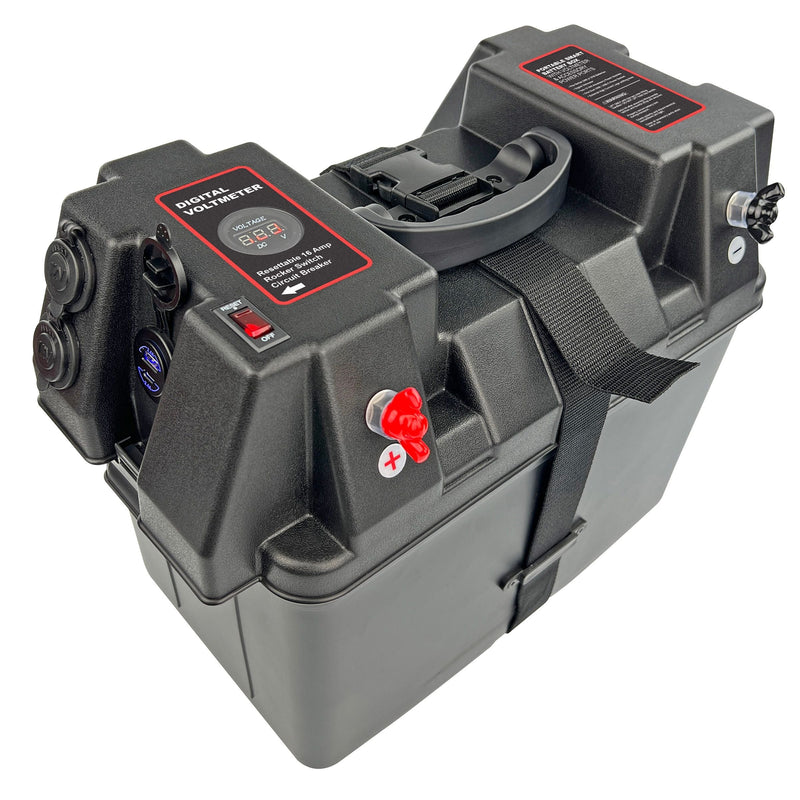 Battery Box Power Station with Charge Indicator, Black C3