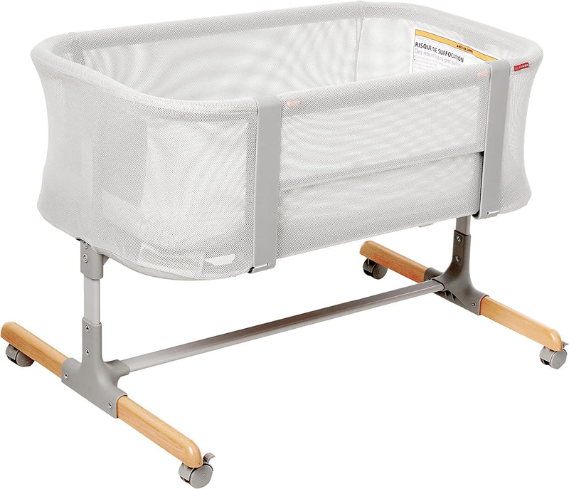 Baby Bassinet, Cozy Up 2-in-1 Bedside Sleeper & Bassinet, Grey W4