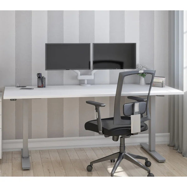 Bestar Upstand 76.2 cm x 182.9 cm (30 in. x 72 in.) Height Adjustable Desk with Dual Monitor Arm T9