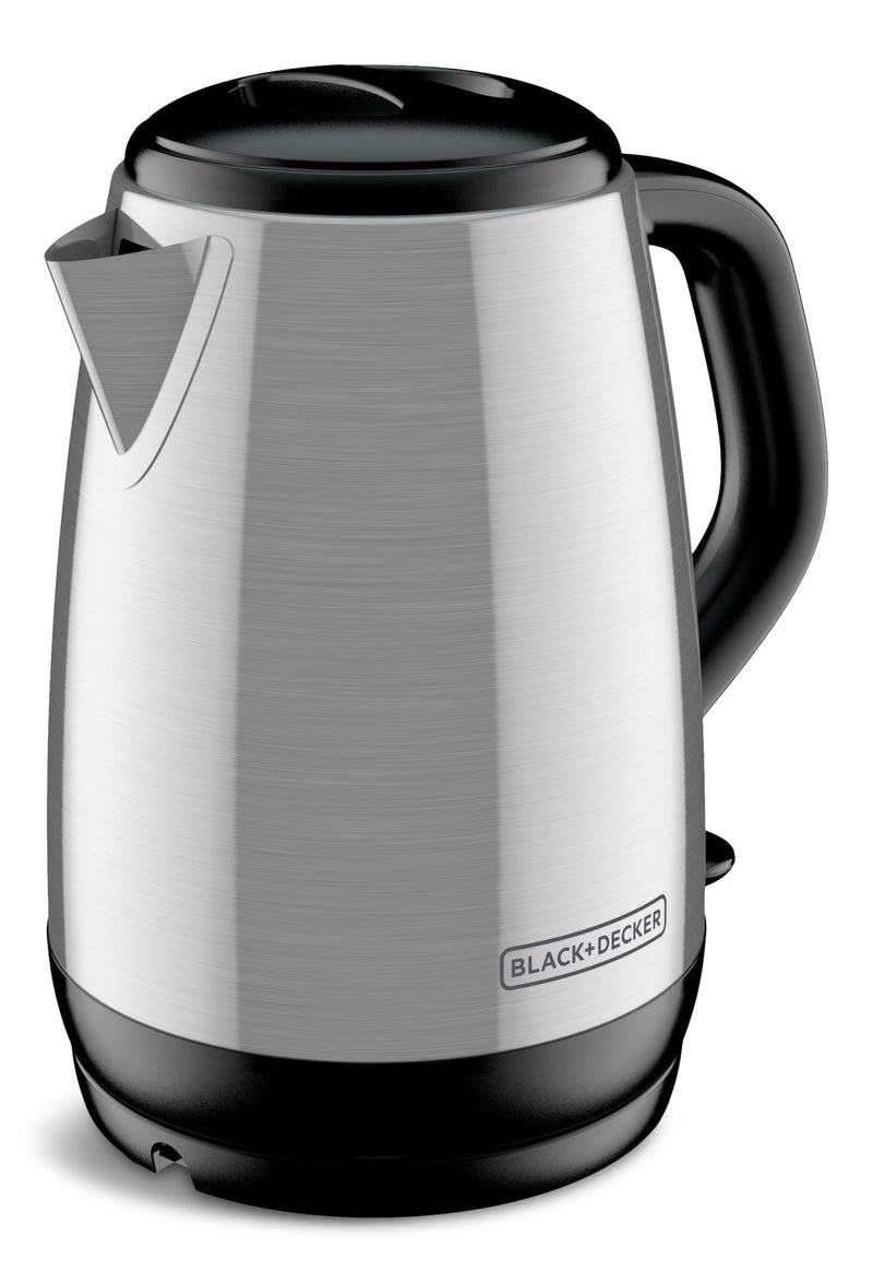 Black & Decker Cordless Electric Kettle with Auto Shut Off, Stainless Steel, 1.7L E9