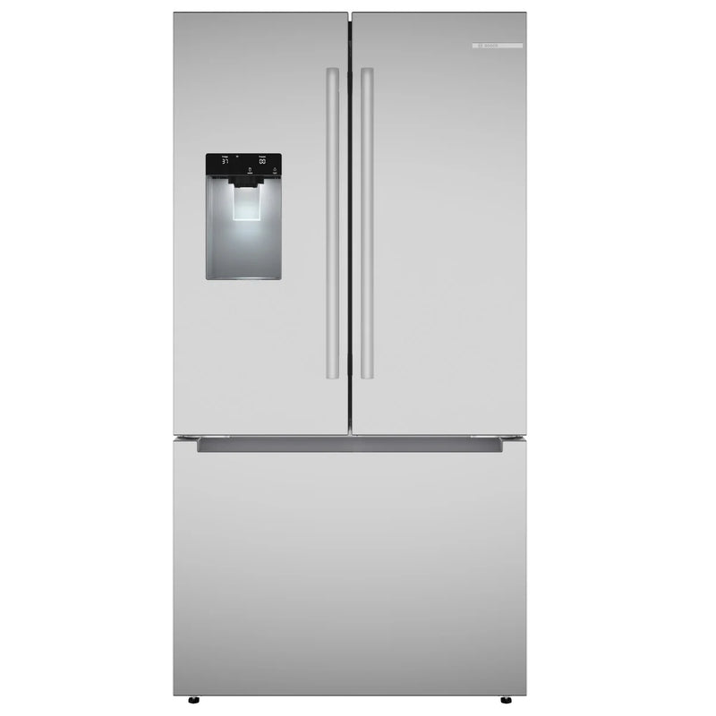Bosch 300 Series 36 in. 26 cu.ft. Stainless Steel Standard Depth French Door Refrigerator With External Water and Ice Dispenser X4