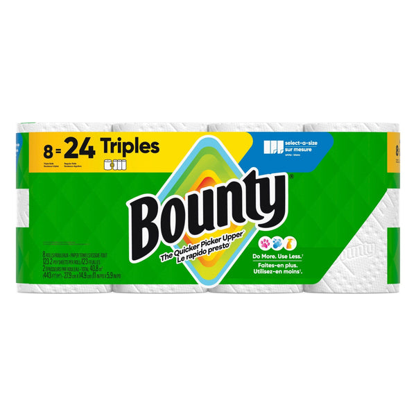 Bounty Select-A-Size Triple Roll Paper Towel, 2-ply, 8-pk D9