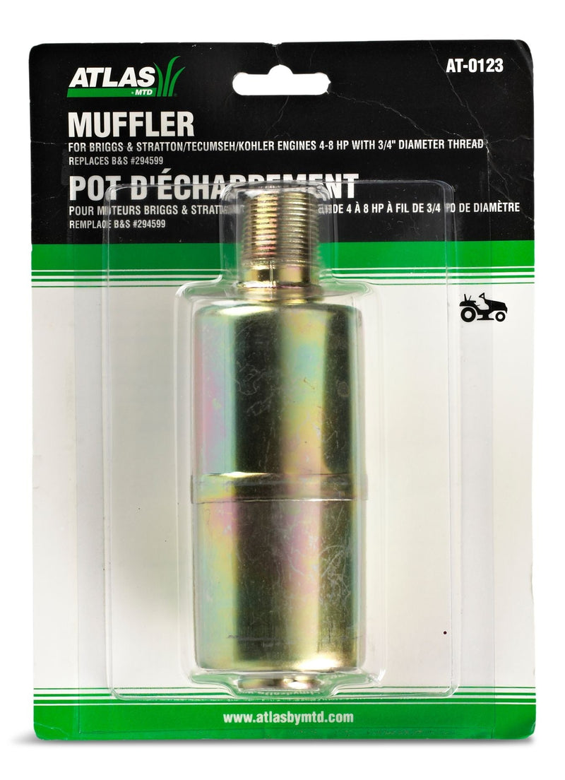 Briggs & Stratton Lawn Mower 4-8 HP Engine Muffler, For Engines with 3/4" Thread K1