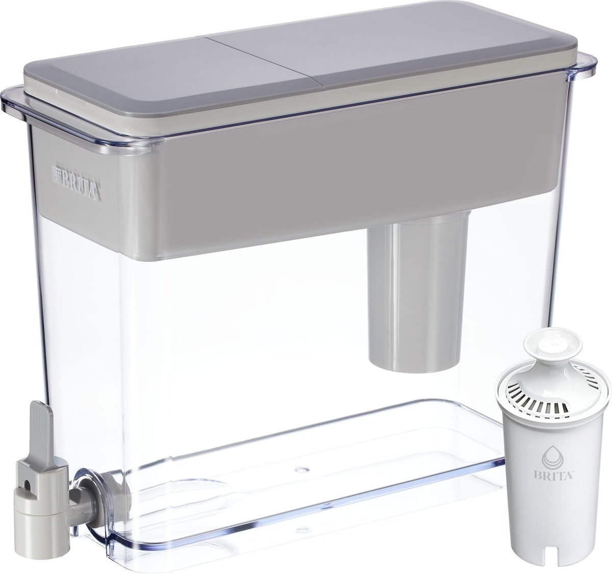 Brita UltraMax Water Filter Pitcher/Dispenser with Standard Filter, 27-Cup, Grey