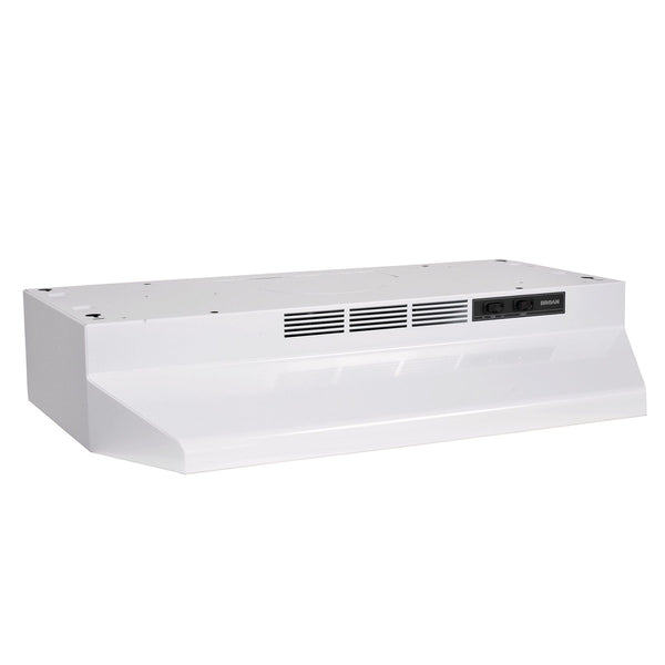 Broan BU2 Series 230CFM Under Cabinet Kitchen Exhaust Fan Range Hood, White, 24-in W9