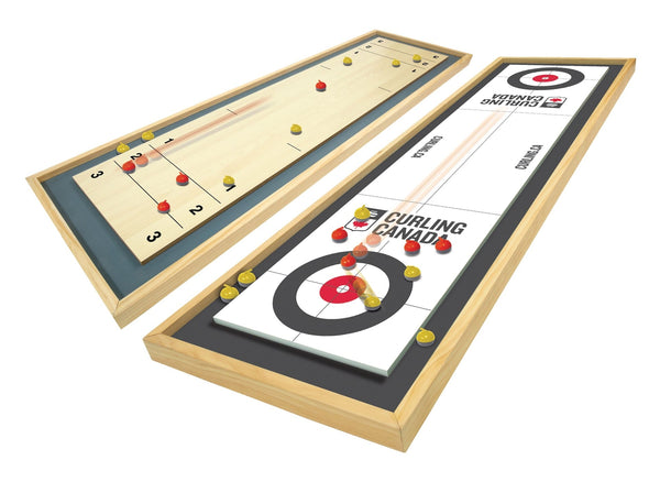 Canada Curling Game, Deluxe Wood 2-in-1 Double Sided Giant Table Top Game Set, 47-in, Ages 6+ M8